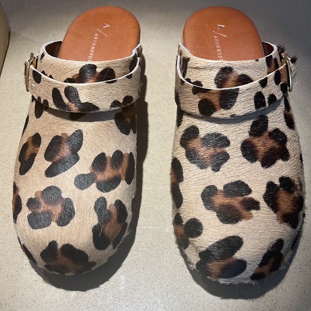 Anthropologie Leopard Print Clogs Made With Anima… - image 4